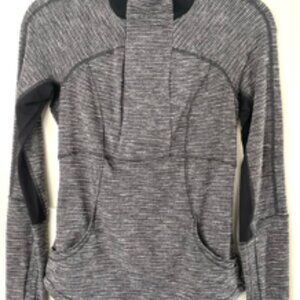 Lululemon Runderful Rulu 1/2 Zip Pullover - Mini Check Pique Black Reflective